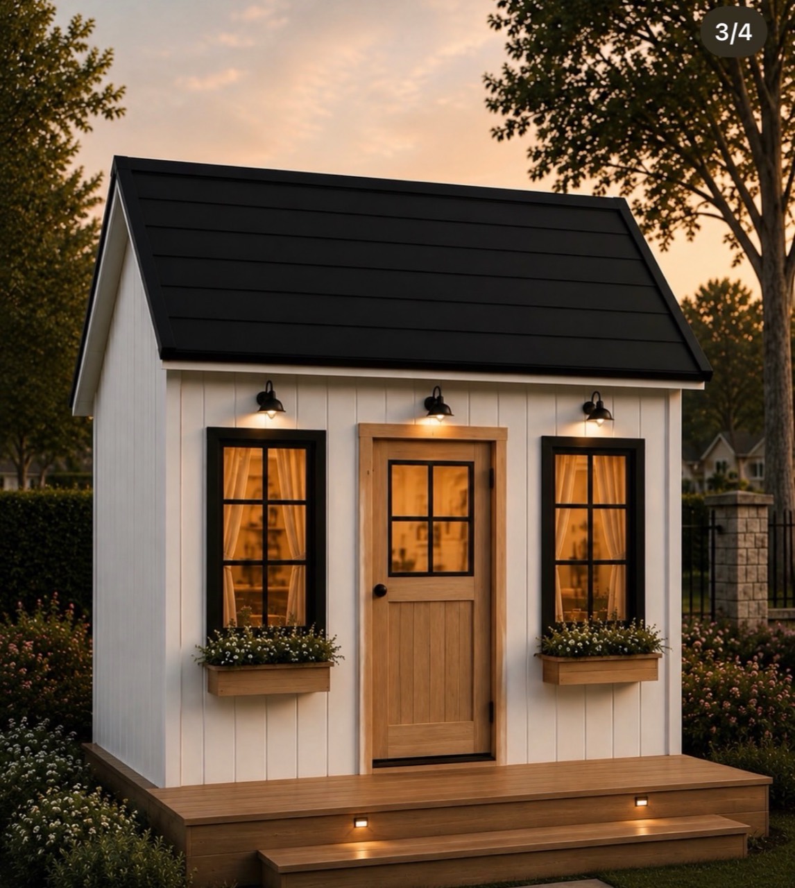 Mini casita de juegos infantil en madera - modelo 9 para exterior (Carpintar)