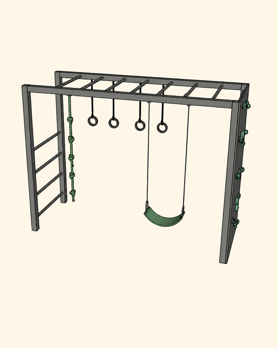 Circuito 2 (con hamaca) de juegos infantiles para exterior